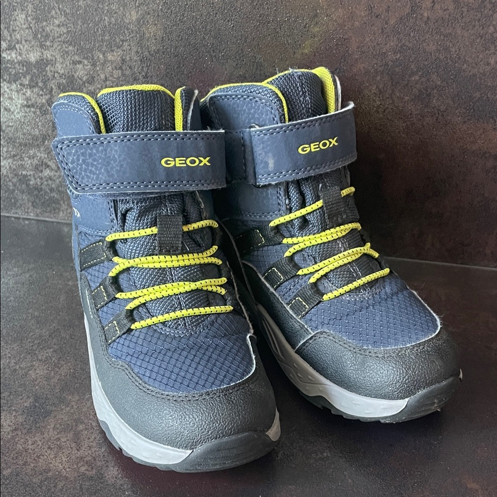 Geox Kids' Blue and Lime Sneakers